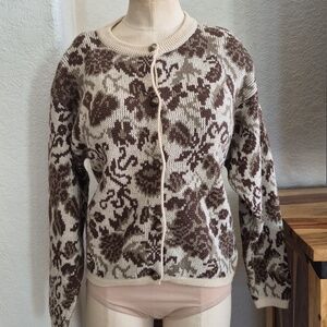 Vtg. Benellon 60% Wool Blend, Knit,Button Up Sweater Made In Italy Sz Large